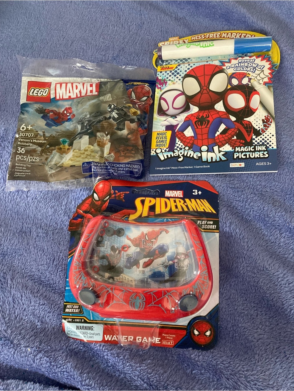 Marvel Spider-Man Kids Toy Set with Red Water Game and LEGO Marvel Mini Build